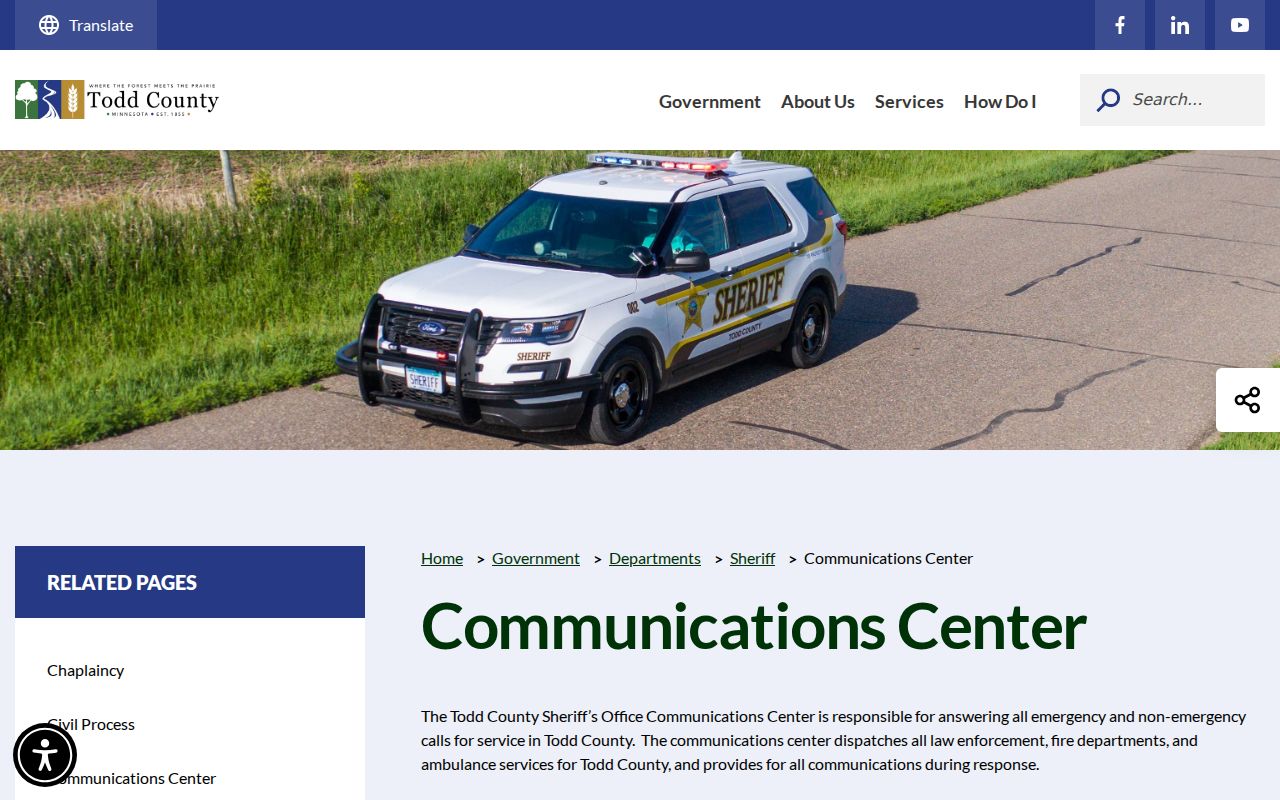 Todd County dispatch and non-emergency routing information for reporting a warrant tip