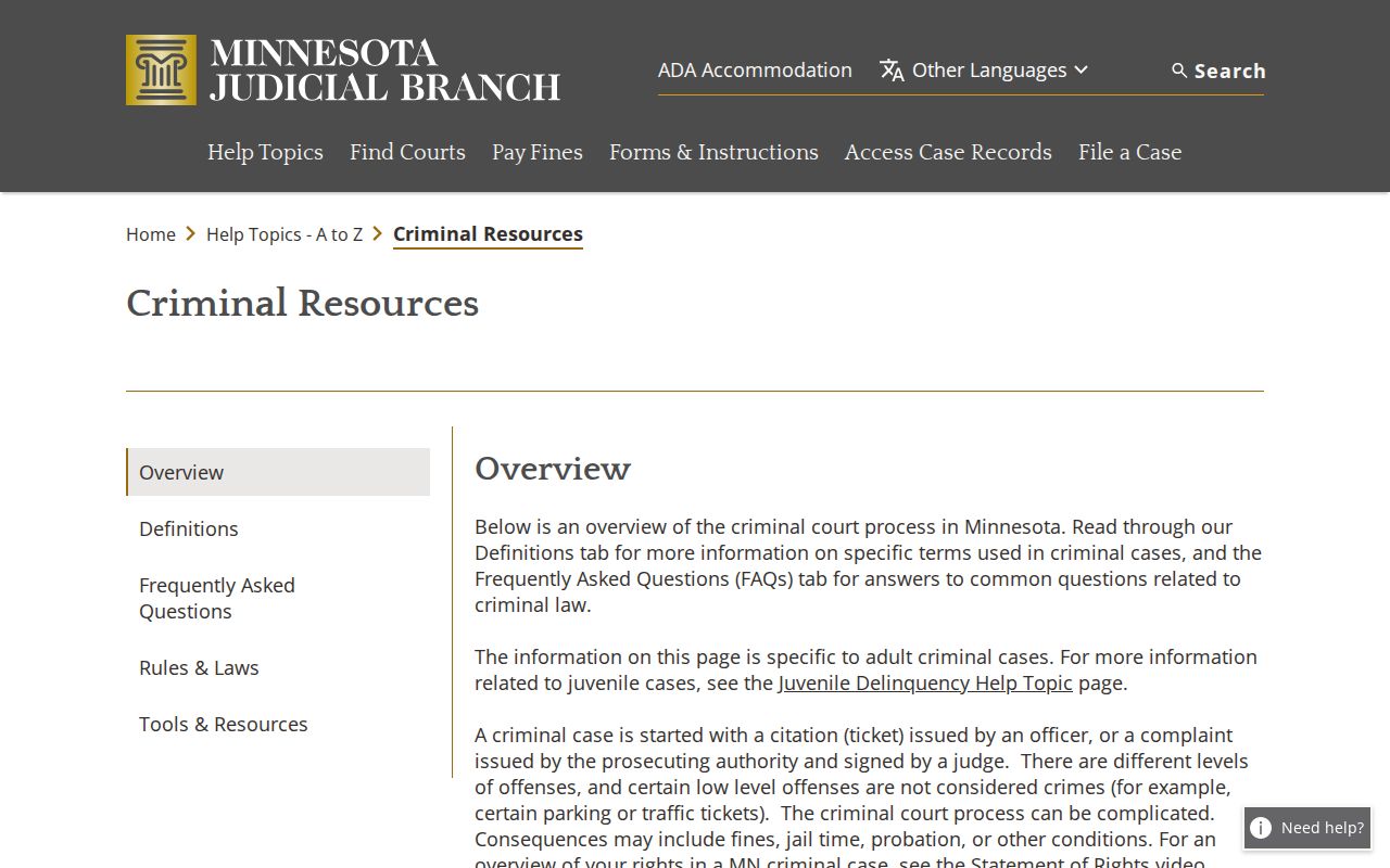 Minnesota criminal process overview covering bail and warrant steps for Todd County