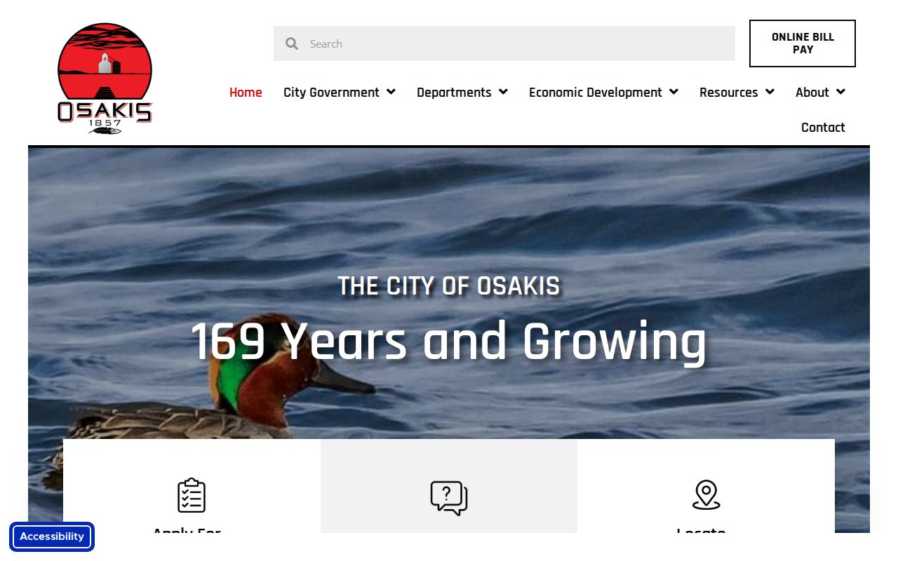 Osakis City Hall contact block for municipal questions and warrant routing