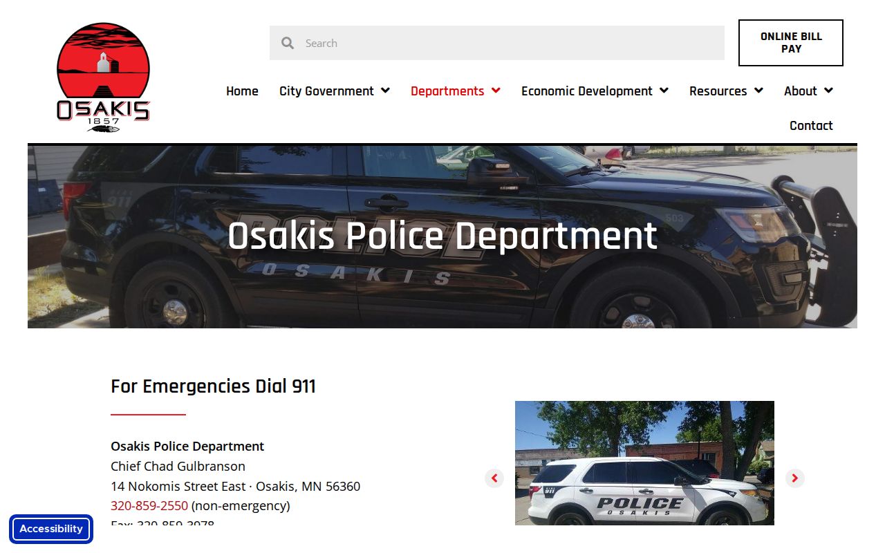 Osakis police department contact information for local warrant questions